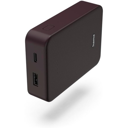 Hama|Batería Externa para móvil (Power Bank de 10.000 mAh, batería portátil Universal con 2 entradas USB-C y USB-A,indicador LED