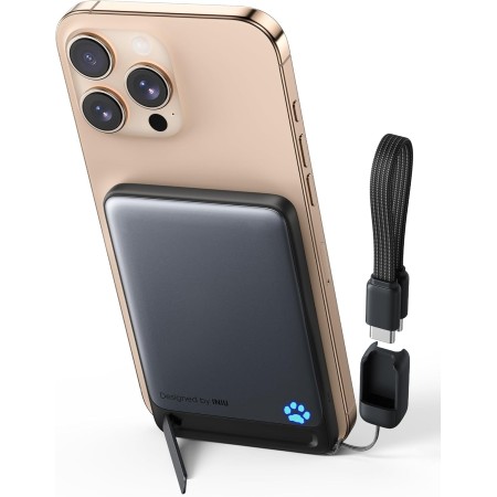 INIU Power Bank para MagSafe, 45W 10000mAh Bateria Externa Carga Rapida, Qi2 Cargador Portatil para iPhone, Bateria Portatil con