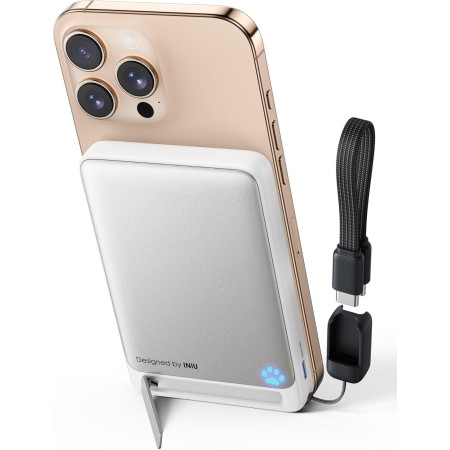 INIU Power Bank para MagSafe, 45W 10000mAh Bateria Externa Carga Rapida, Qi2 Cargador Portatil para iPhone, Bateria Portatil con