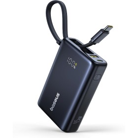 Baseus Picogo Power Bank 10000 mAh 45W con Cable USB-C Integrado, PD 3.0 QC 4+ Batería Externas de 45W, 2 USB-C y 1 USB-A,