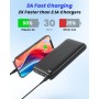 Riapow Batería Externa 26800mAh, Power Bank 3,0A USB C Carga Rápida Cargador Portátil con Pantalla LED & 4 Puertos USB Bateria