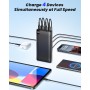 Riapow Batería Externa 26800mAh, Power Bank 3,0A USB C Carga Rápida Cargador Portátil con Pantalla LED & 4 Puertos USB Bateria