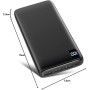 Riapow Batería Externa 26800mAh, Power Bank 3,0A USB C Carga Rápida Cargador Portátil con Pantalla LED & 4 Puertos USB Bateria