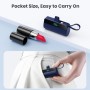 Mini Bateria Externa para iPhone, 5500mAh Cargador Portátil con Cable USB C Integrado 20W PD Carga Rapida Power Bank Compacto