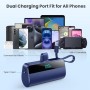 Mini Bateria Externa para iPhone, 5500mAh Cargador Portátil con Cable USB C Integrado 20W PD Carga Rapida Power Bank Compacto