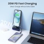 Mini Bateria Externa para iPhone, 5500mAh Cargador Portátil con Cable USB C Integrado 20W PD Carga Rapida Power Bank Compacto