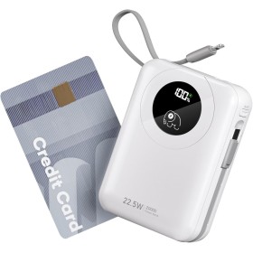 20000mAh Power Bank con Cable Incorporado: Batería Externa de Carga rápida de 22.5W para teléfono móvil, Battery Pack USB C