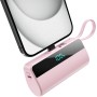 Mini Bateria Externa para iPhone, 5500mAh Cargador Portátil con Cable USB C Integrado 20W PD Carga Rapida Power Bank Compacto