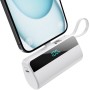 Mini Bateria Externa para iPhone, 5500mAh Cargador Portátil con Cable USB C Integrado 20W PD Carga Rapida Power Bank Compacto