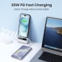 Mini Bateria Externa para iPhone, 5500mAh Cargador Portátil con Cable USB C Integrado 20W PD Carga Rapida Power Bank Compacto