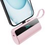 Mini Bateria Externa para iPhone, 5500mAh Cargador Portátil con Cable USB C Integrado 20W PD Carga Rapida Power Bank Compacto