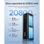 Baseus EnerGeek Power Bank 145W 20800 mAh, Bateria Externa Carga Rapida con 2X USB-C PD 3.0 100W MAX, Affichage Intelligent,