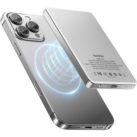 MANKIW Wireless PowerBank mag-Safe, 5000mAh Mini Magnetico Power Bank con PD 20W Ricarica Veloce, Magnetico Power Bank