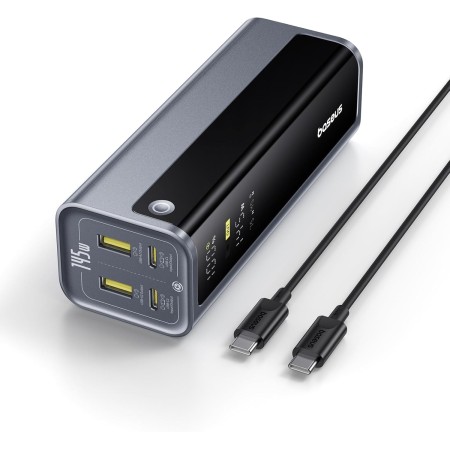 Baseus EnerGeek Power Bank 145W 20800 mAh, Bateria Externa Carga Rapida con 2X USB-C PD 3.0 100W MAX, Affichage Intelligent,