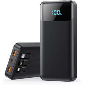 Power Bank 26800mAh Bateria Externa con 3 Cable Integrado, PD 25W QC4.0 Bateria Portatil Carga Rápida USB C Cargador Portátil