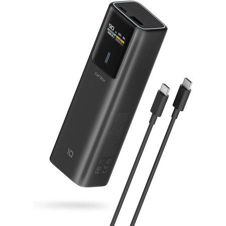 CUKTECH 10 Power Bank 100W,Cargador Portátil para Portátiles, Batería Externa 10000mAh USB-C Pantalla TFT Inteligente, Carga