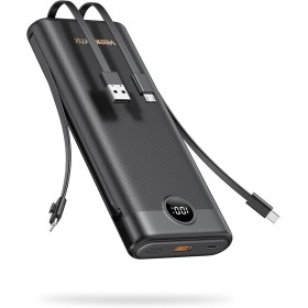 VEEKTOMX Power Bank 30000mAh PD 22.5W Powerbank con Cables Incorporados Cargador Portátil USB C con 4 Salidas y 2 Entradas