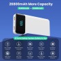 Power Bank 26800mAh Bateria Externa con 3 Cable Integrado, PD 25W QC4.0 Bateria Portatil Carga Rápida USB C Cargador Portátil