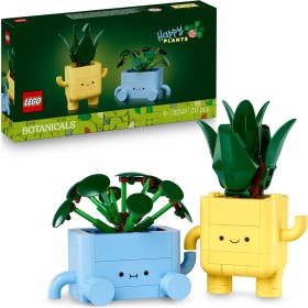LEGO Botanicals Plantas Felices - Decoración para Estantería y Dormitorio Juvenil - Juguete con 2 Plantas Artificiales de