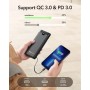 VEEKTOMX Power Bank 30000mAh PD 22.5W Powerbank con Cables Incorporados Cargador Portátil USB C con 4 Salidas y 2 Entradas