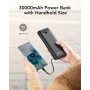 VEEKTOMX Power Bank 30000mAh PD 22.5W Powerbank con Cables Incorporados Cargador Portátil USB C con 4 Salidas y 2 Entradas