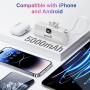 MOGGAM Mini Bateria Externa iPhone Portátil - Compatible con 16/15/14/14/13 y Más - Bateria Portatil iPhone 2 en 1 de 5000mAh -