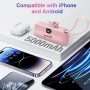MOGGAM Mini Bateria Externa iPhone Portátil - Compatible con 16/15/14/14/13 y Más - Bateria Portatil iPhone 2 en 1 de 5000mAh -