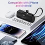 MOGGAM Mini Bateria Externa iPhone Portátil - Compatible con 16/15/14/14/13 y Más - Bateria Portatil iPhone 2 en 1 de 5000mAh -