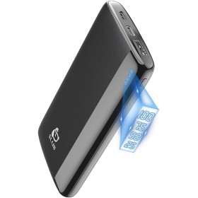 SLuB Power Bank 12000mAh, Ultra Delgado Bateria Externa, 3A USB C Carga Rapida, Pantalla Digital LCD, Cargador de Teléfono