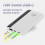 SLuB Power Bank 12000mAh, Ultra Delgado Bateria Externa, 3A USB C Carga Rapida, Pantalla Digital LCD, Cargador de Teléfono