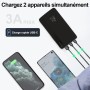 SLuB Power Bank 12000mAh, Ultra Delgado Bateria Externa, 3A USB C Carga Rapida, Pantalla Digital LCD, Cargador de Teléfono