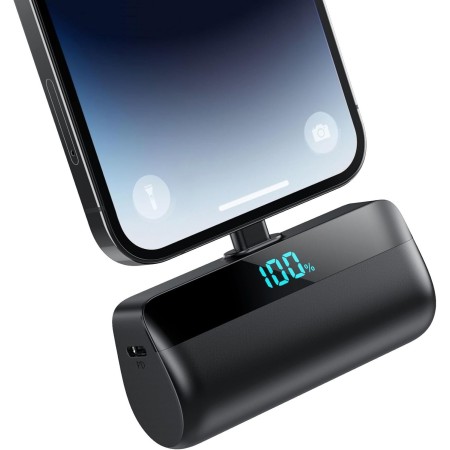 Mini Batería Externa 5200mAh para iPhone, Ultra Compacto Power Bank 20W PD Carga Rapida Cargador Portátil Powerbank con Pantalla