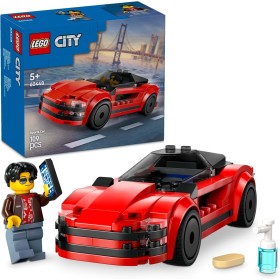 LEGO City Deportivo Rojo Coche de Juguete con Minifigura, Juguetes Montessori con Vehículo Superdeportivo Coleccionable, Regalo