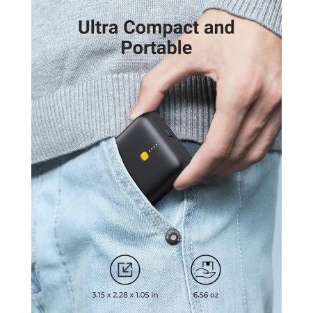 VOLTME Power Bank 10000mAh, PD3.0 Batería Externa Portátil 22,5W, Banco de Rápido Energía Compacto con USB-C y USB-A Compatible