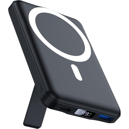 AOGUERBE mag-Safe Power Bank 10000mAh, Bateria Externa Magnético, Inalambrica Cargador portatil Carga Rapida PD 22.5W Pantalla