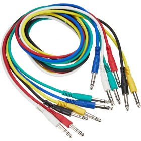 Adam Hall Cables 3 STAR BVV 0120 SET - Juego de 6 cables de conexión de 6,3 mm Jack Stereo 1,20 m
