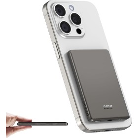 Power Bank 5000mAh, Cargador Portátil QC 3.0 PD 20W USB C Entrada&Salida Carga Rapida, Magnético Bateria Externa Inalámbrico con
