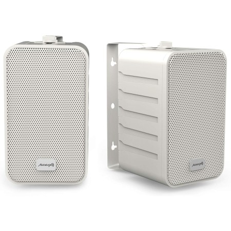 Audibax Pícolo PR-42W Altavoces Estantería HiFi y Sonorización Blancos + Soportes Pared