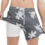 MaaMgic 7" 2 en 1 Bañador con Forro de Compresión con Cremallera Hombre Shorts de Baño Shorts de Playa Traje de Baño para