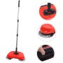 CRILSTYLEO Barredora Manual De Acero Inoxidable Abs Multifunción para Limpieza De Suelos con Rotación De 360° Color Rojo