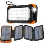 WASTDE Solar Power Bank 26.800mAh Met zonnepaneel, Solar Charger Power Bank USB-C 18W Output/Input Snel opladen Met kampeerlamp