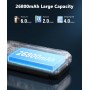 WASTDE Solar Power Bank 26.800mAh Met zonnepaneel, Solar Charger Power Bank USB-C 18W Output/Input Snel opladen Met kampeerlamp