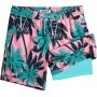 MaaMgic 7" 2 en 1 Bañador con Forro de Compresión con Cremallera Hombre Shorts de Baño Shorts de Playa Traje de Baño para