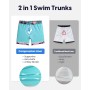 MaaMgic 7" 2 en 1 Bañador con Forro de Compresión con Cremallera Hombre Shorts de Baño Shorts de Playa Traje de Baño para