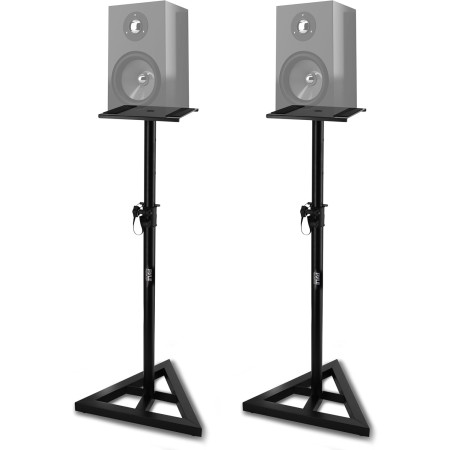 Pyle Soporte de Altavoz Monitor. Par de trípodes con Kit de Montaje. Ajustables en Altura de 86 a 134 cms. con Base de Metal