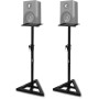 Pyle Soporte de Altavoz Monitor. Par de trípodes con Kit de Montaje. Ajustables en Altura de 86 a 134 cms. con Base de Metal