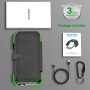 WASTDE Solar Power Bank 26.800mAh Met zonnepaneel, Solar Charger Power Bank USB-C 18W Output/Input Snel opladen Met kampeerlamp