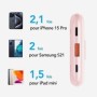 Mini Power Bank 10000mAh, Bateria Externa Carga Rapida, 22.5W VEEKTOMX Bateria Portatil, PD 3.0 y QC 3.0, Compacto y Ligero