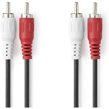 CABLEPELADO Cable de Audio 2X Macho - 2X Macho | Cable de Audio Dual | Apto para BLU-Ray, Cine en casa, Subwoofer, Equipos HiFi,