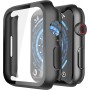 Misxi [2 Piezas] Negro PC Funda con Cristal Templado Protector de Pantalla para Apple Watch Series 9 (2023) Series 8 Series 7